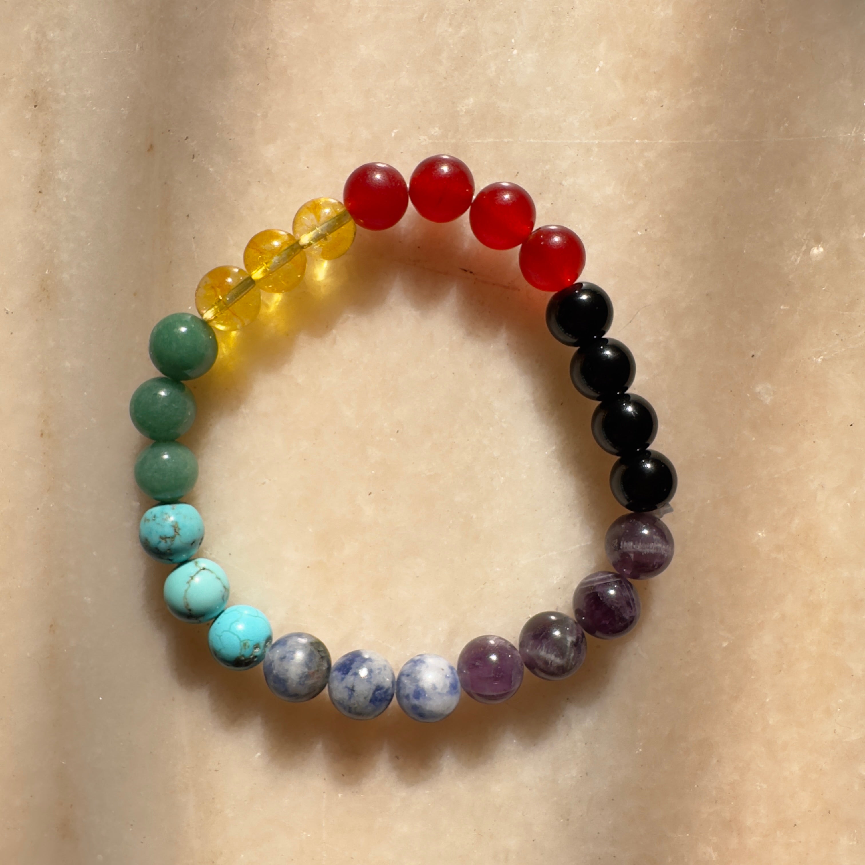 Chakra Bracelet - Onyx with 7 Chakra Gemstones - Bracelet For Balance and  Memory — Lotus & Lava